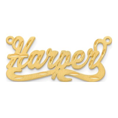 10K Yellow Gold Personalized Name Plate Pendant