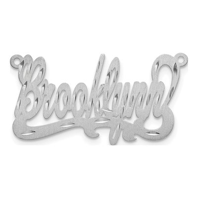 10K White Gold Personalized Name Plate Pendant – view 4