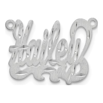 10K White Gold Personalized Name Plate Pendant