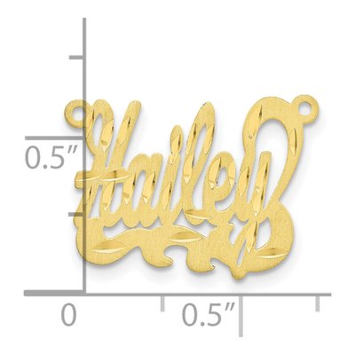 10K Yellow Gold Personalized Name Plate Pendant – view 3