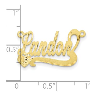 10K Yellow Gold Personalized Heart Name Plate Pendant – view 3