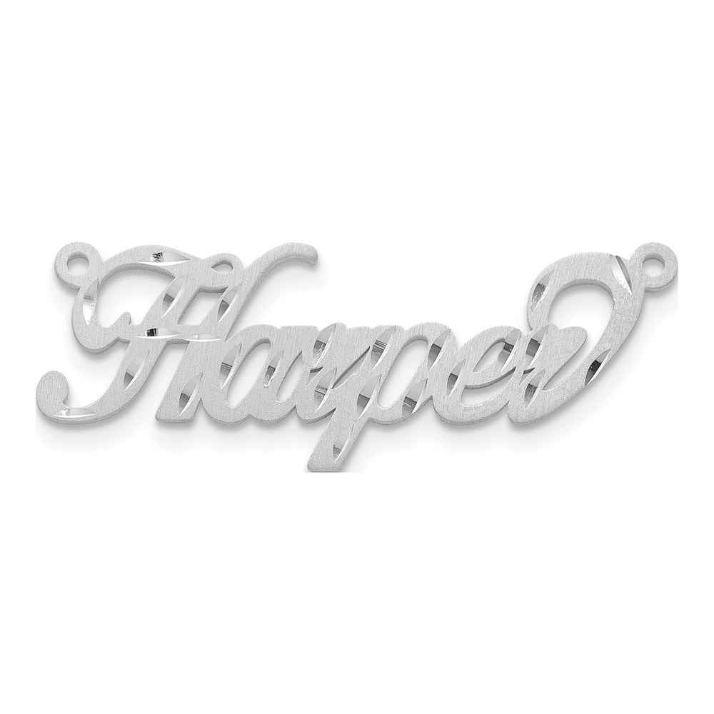 10K White Gold Diamond-Cut Name Plate Pendant