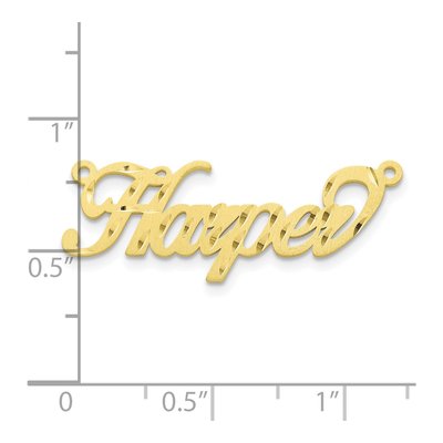 10K Yellow Gold Personalized Name Plate Pendant – view 3
