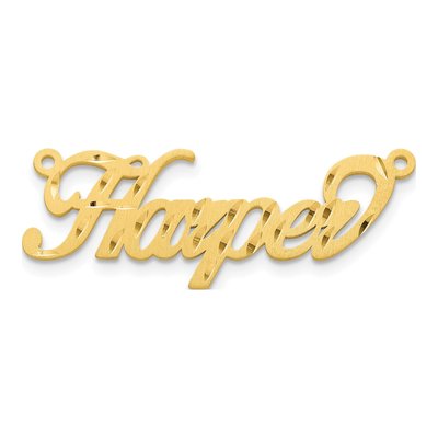 10K Yellow Gold Personalized Name Plate Pendant
