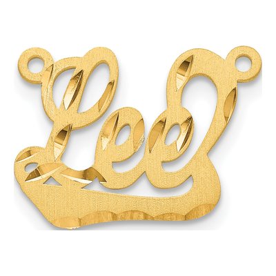 10K Yellow Gold Personalized Name Plate Pendant – view 2