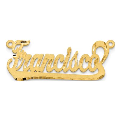 10K Yellow Gold Personalized Name Plate Pendant – view 5