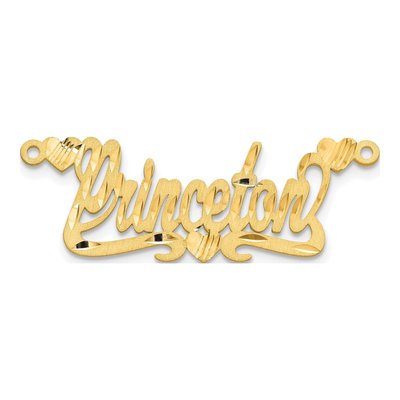 10K Yellow Gold Personalized Heart Nameplate Pendant – view 4