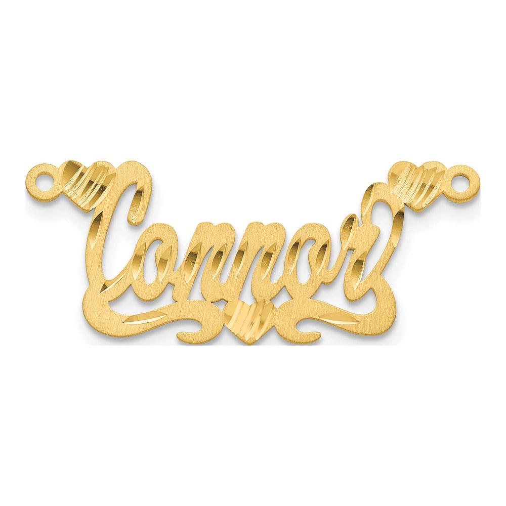 10K Yellow Gold Personalized Heart Nameplate Pendant