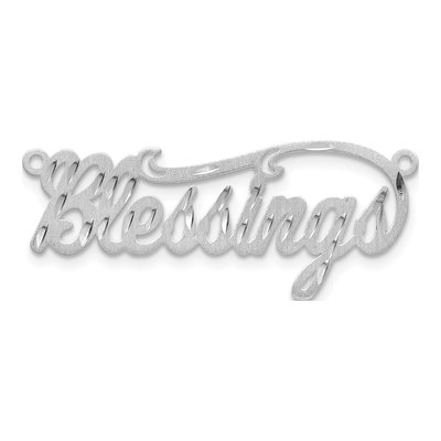 10K White Gold Diamond-Cut Name Plate Pendant – view 5