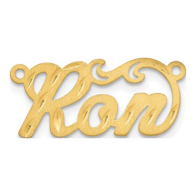 10K Yellow Gold Personalized Name Plate Pendant – view 2