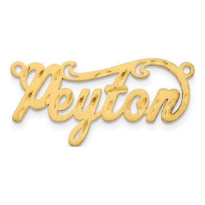 10K Yellow Gold Personalized Name Plate Pendant