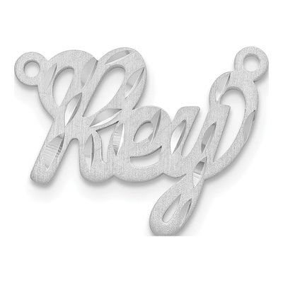 10K White Gold Diamond-Cut Name Plate Pendant – view 2