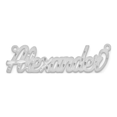 10K White Gold Diamond-Cut Name Plate Pendant – view 5