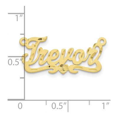 10K Yellow Gold Personalized Heart Name Plate Pendant – view 3
