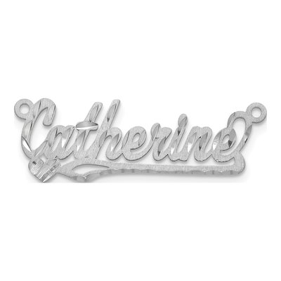 10K White Gold Diamond-Cut Heart Name Plate Pendant – view 5