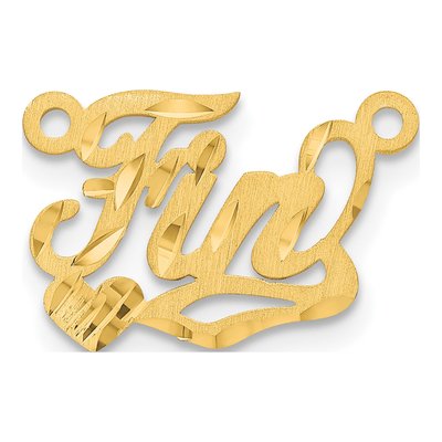 10K Yellow Gold Personalized Heart Name Plate Pendant – view 2