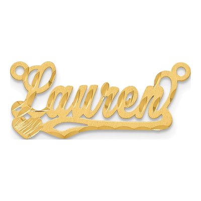 10K Yellow Gold Personalized Heart Name Plate Pendant