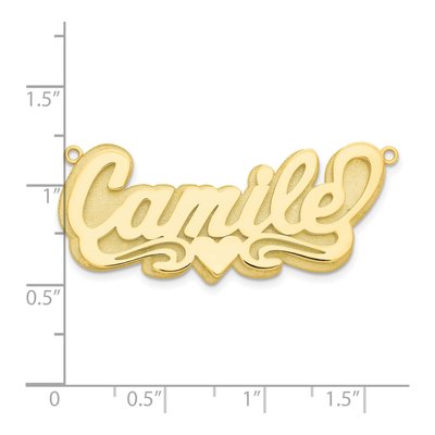 10K Yellow Gold Personalized Heart Name Plate Pendant – view 3