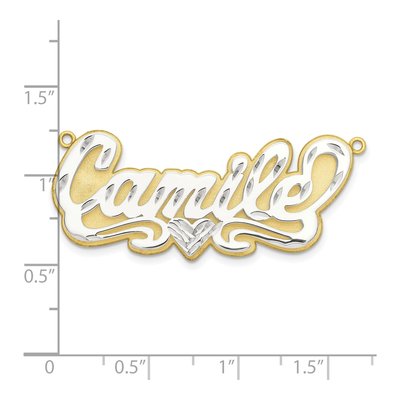 10K Two-Tone Gold Personalized Name Plate Pendant – view 5
