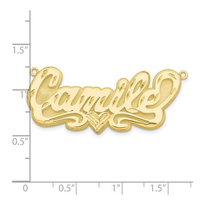 10K Yellow Gold Personalized Heart Name Plate Pendant – view 3