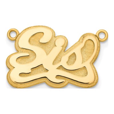 10K Yellow Gold 3D Name Plate Pendant – view 2