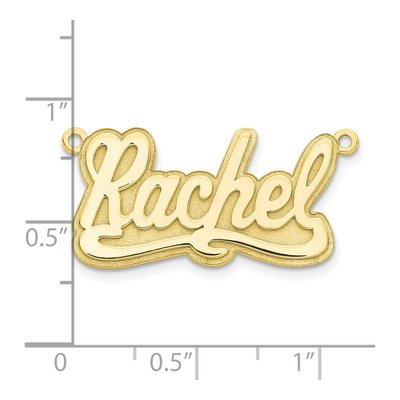 10K Yellow Gold 3D Name Plate Pendant – view 3