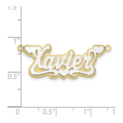 10K Two-Tone Gold Personalized 3D Name Plate Pendant – view 5