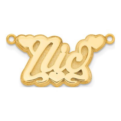 10K Yellow Gold Personalized Name Plate Pendant – view 2