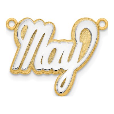 10K Two-Tone Gold 3D Name Plate Pendant – view 2