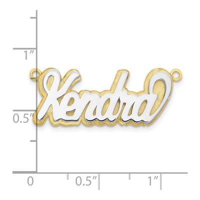 10K Two-Tone Gold 3D Name Plate Pendant – view 5