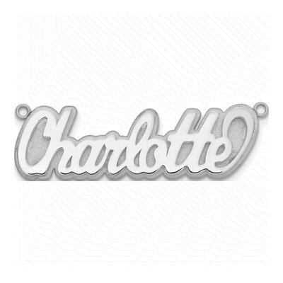 10K White Gold Personalized Name Plate Pendant – view 3