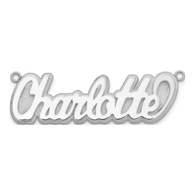10K White Gold Personalized Name Plate Pendant – view 4