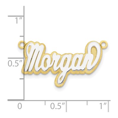 10K Two-Tone Gold 3D Name Plate Pendant – view 5