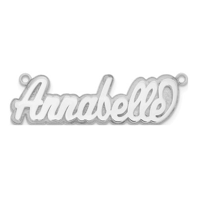 10K White Gold 3D Name Plate Pendant – view 5