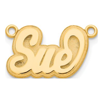 10K Yellow Gold Personalized 3D Name Plate Pendant – view 2