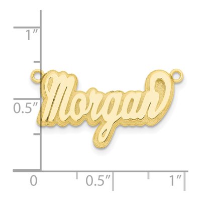 10K Yellow Gold Personalized 3D Name Plate Pendant – view 3