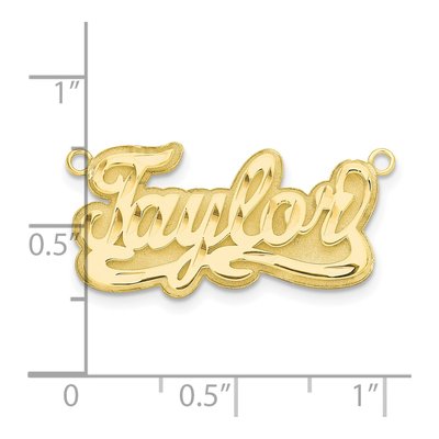 10K Yellow Gold 3D Nameplate Pendant – view 3
