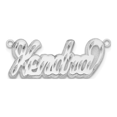 10K White Gold Personalized Name Plate Pendant