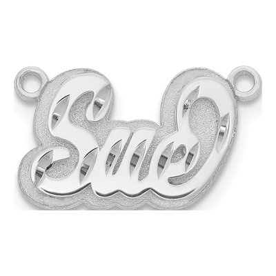 10K White Gold Personalized Name Plate Pendant – view 2