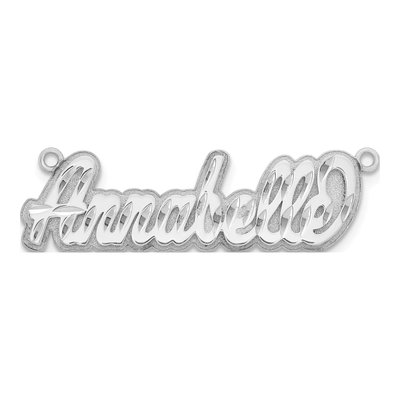10K White Gold Personalized Name Plate Pendant – view 5