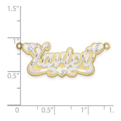10K Two-Tone Gold Personalized Name Plate Pendant – view 5