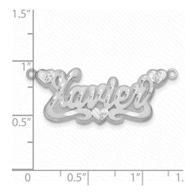 10K White Gold Personalized Name Plate Pendant – view 3