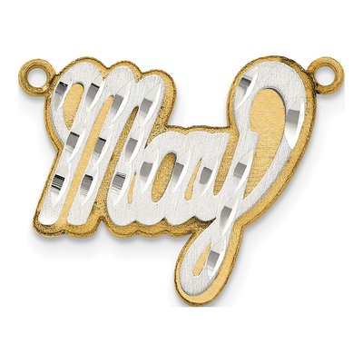 10K Two-Tone Gold Personalized Name Plate Pendant – view 2