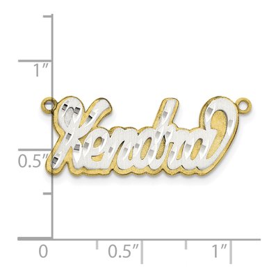 10K Two-Tone Gold Personalized Name Plate Pendant – view 5