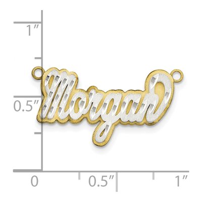 10K Two-Tone Gold Personalized Name Plate Pendant – view 5