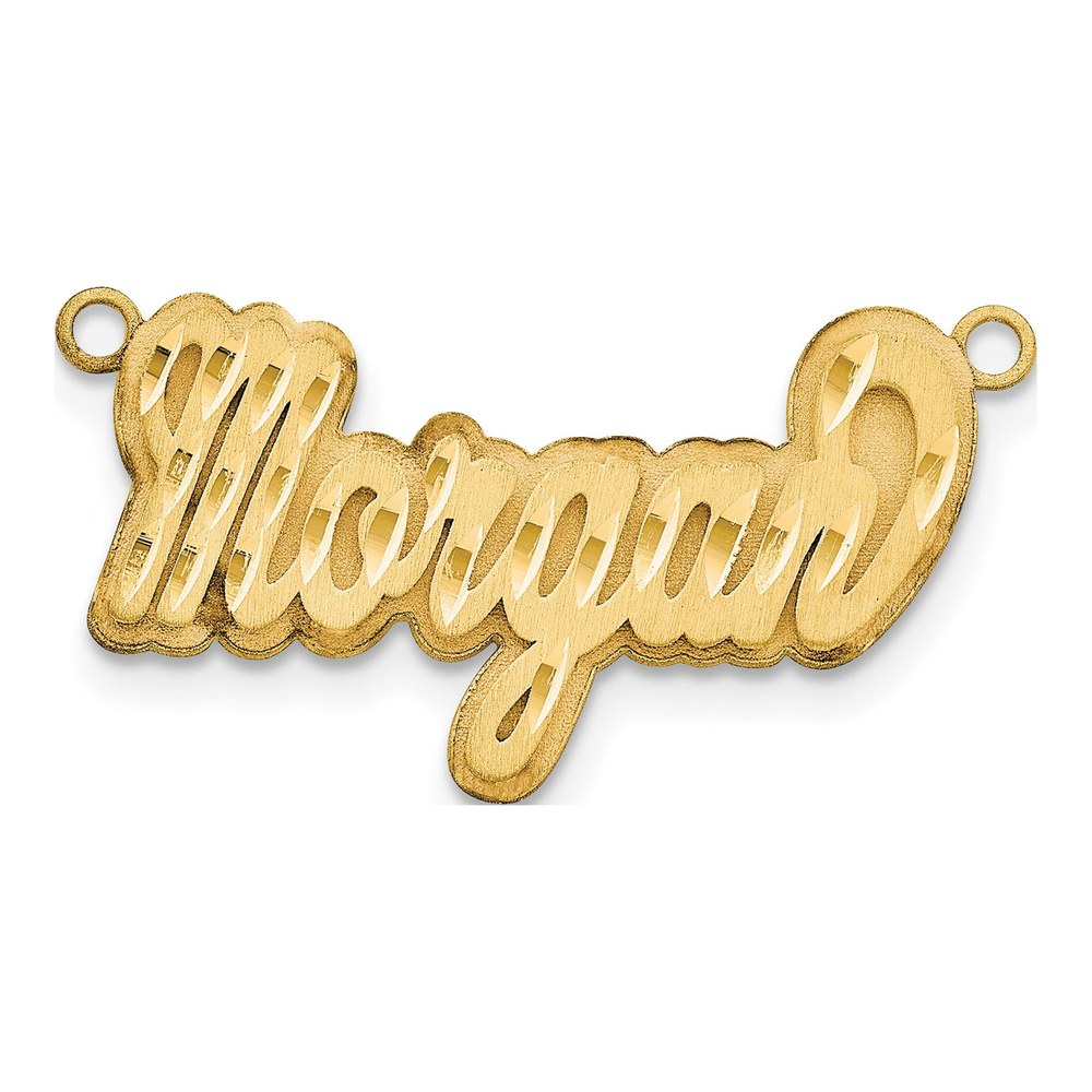 10K Yellow Gold Personalized Name Plate Pendant