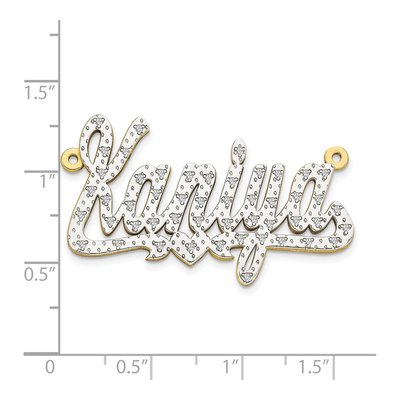 10K Yellow Gold 1/5 ct tw Diamond Personalized Heart Name Plate Pendant – view 2