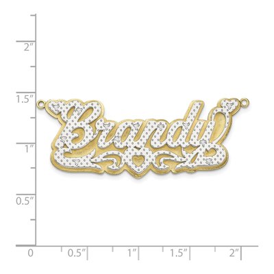 10K Yellow Gold 1/20 ct tw Diamond Personalized Name Plate Heart Pendant – view 2