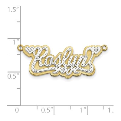 10K Yellow Gold 1/20 ct tw Diamond Name Plate Pendant – view 2