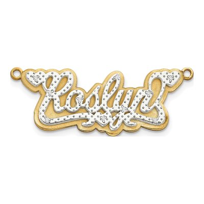 10K Yellow Gold 1/20 ct tw Diamond Name Plate Pendant